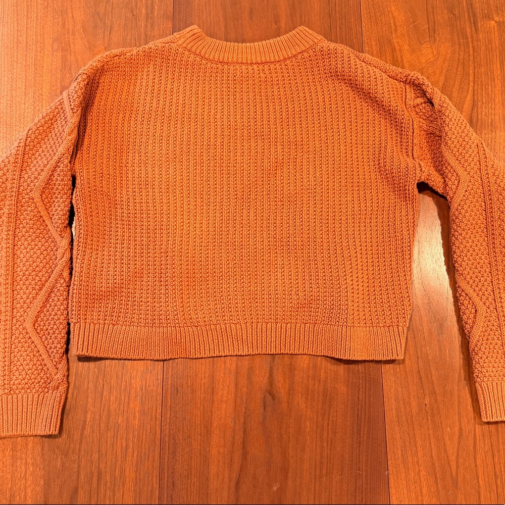 Quince Cotton Sweater Sz M Copper Cable - Picture 4 of 4